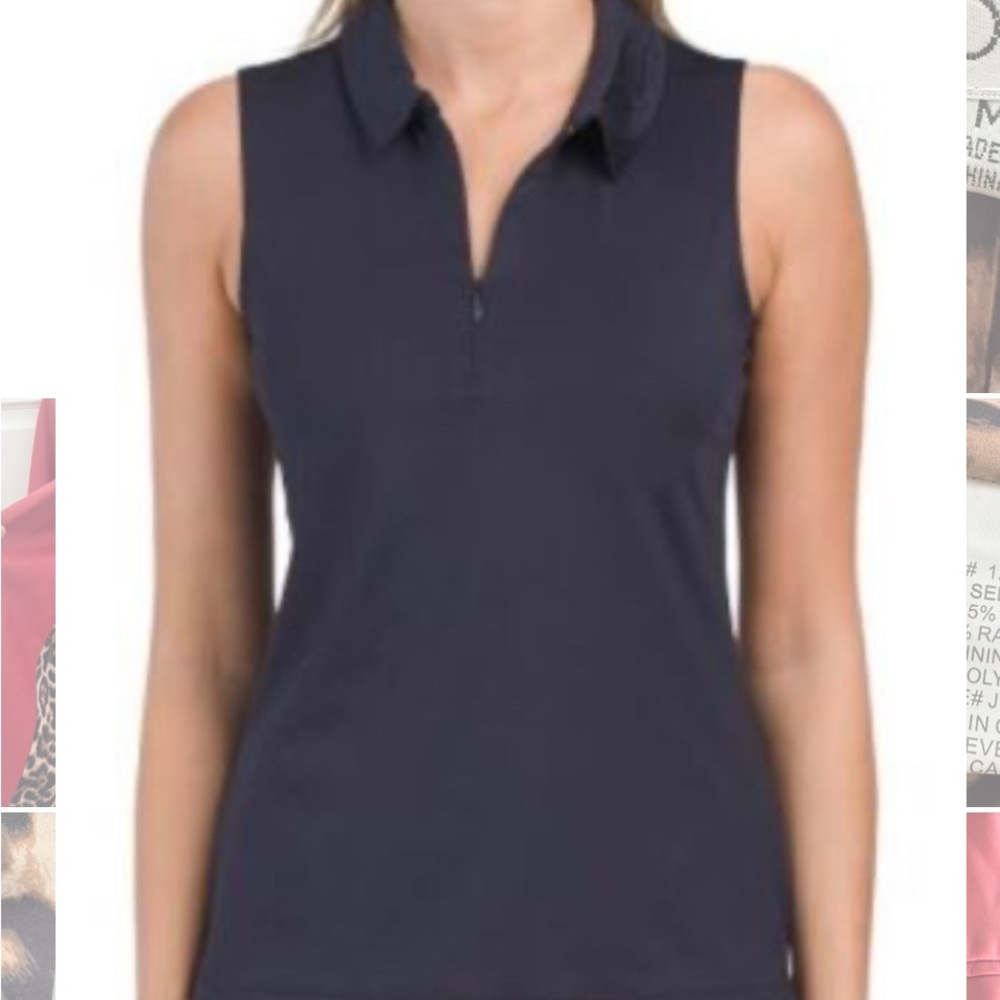 Tommy Bahama Navy Sleeveless Golf Top
